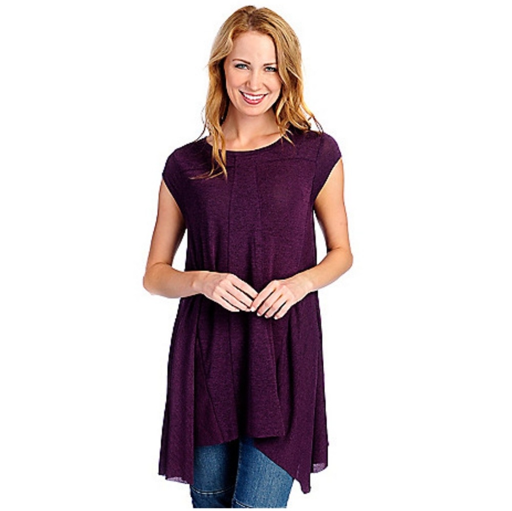 NWOT Stretch knit, cap sleeve Top XL